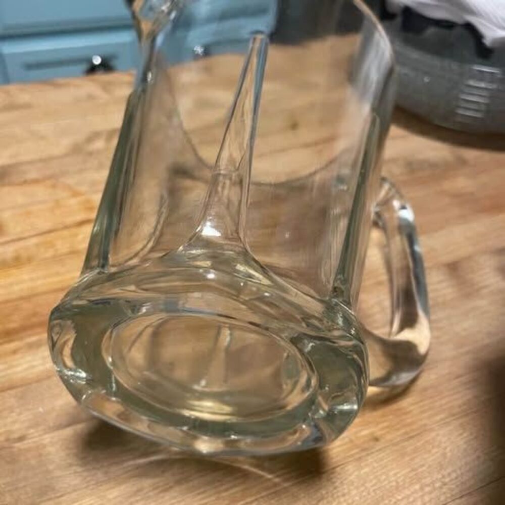 Heavy Clear Glass Ribbed Pitcher - Picture 6 of 7